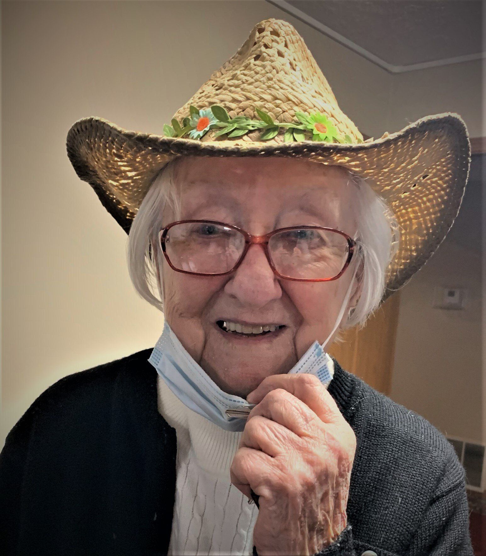 Senior Woman Wearing Cute Cowboy Hat