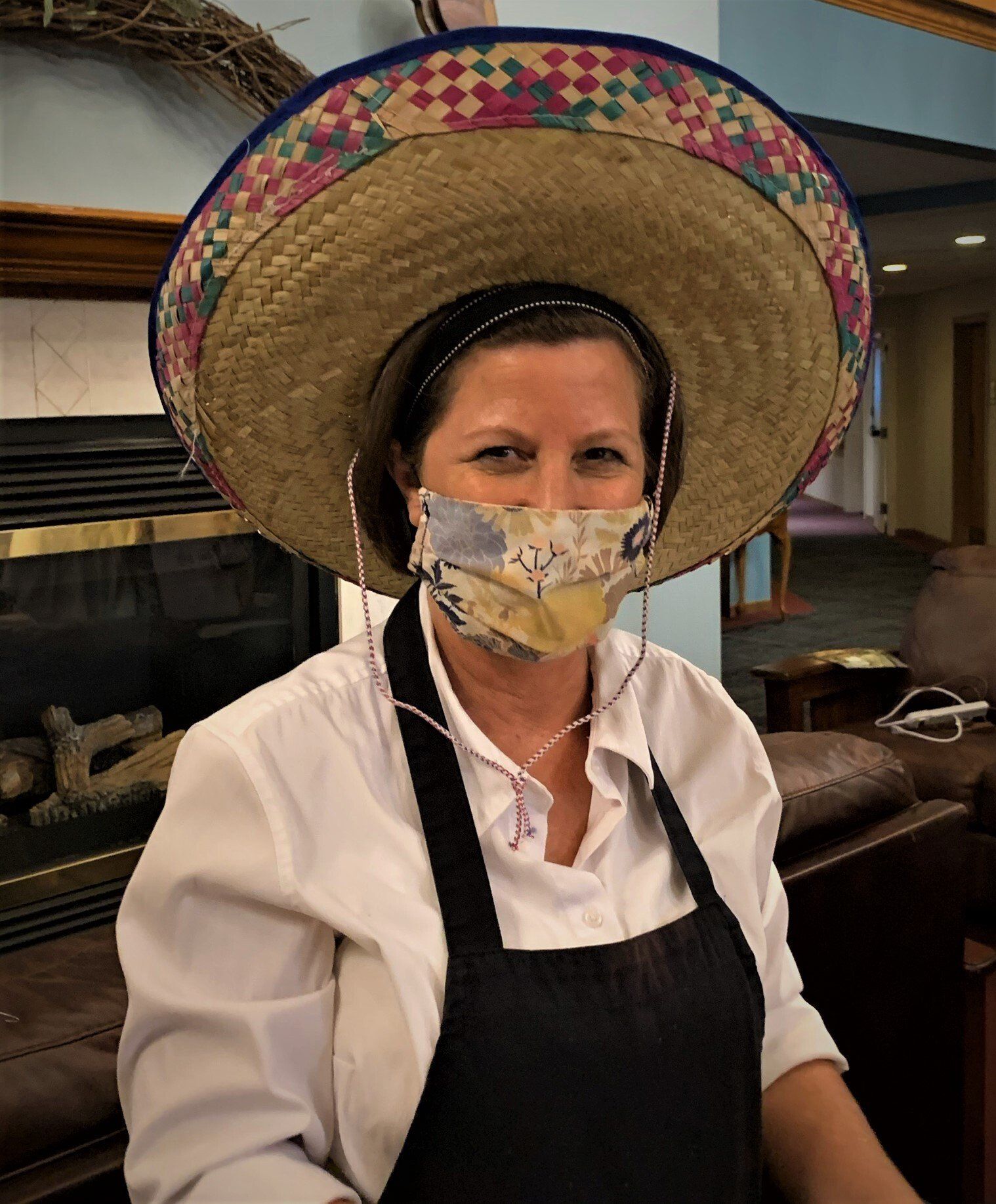 Senior Facility Cook Wearing Sombrero