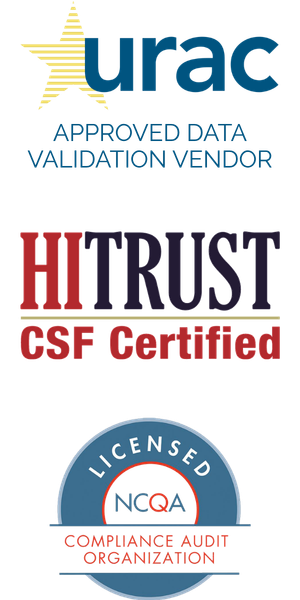 URAC-approved validation vendor, HITRUST certified, Licensed NCQA