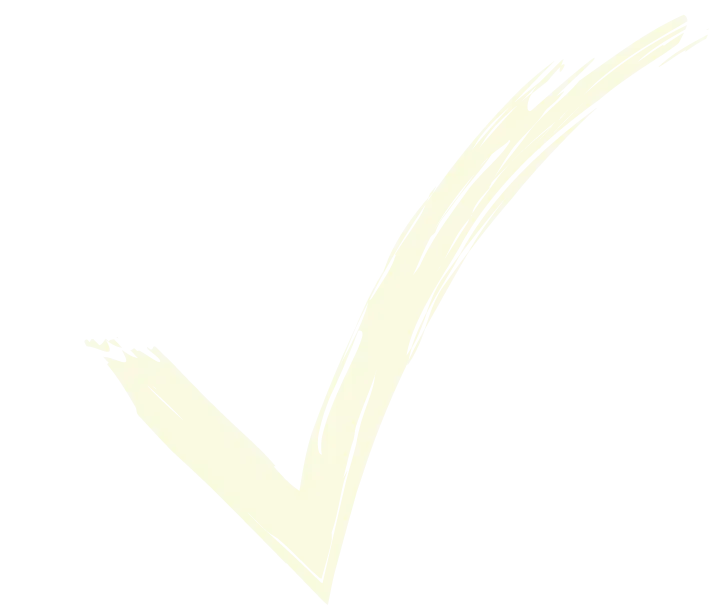 Check mark icon in light yellow.