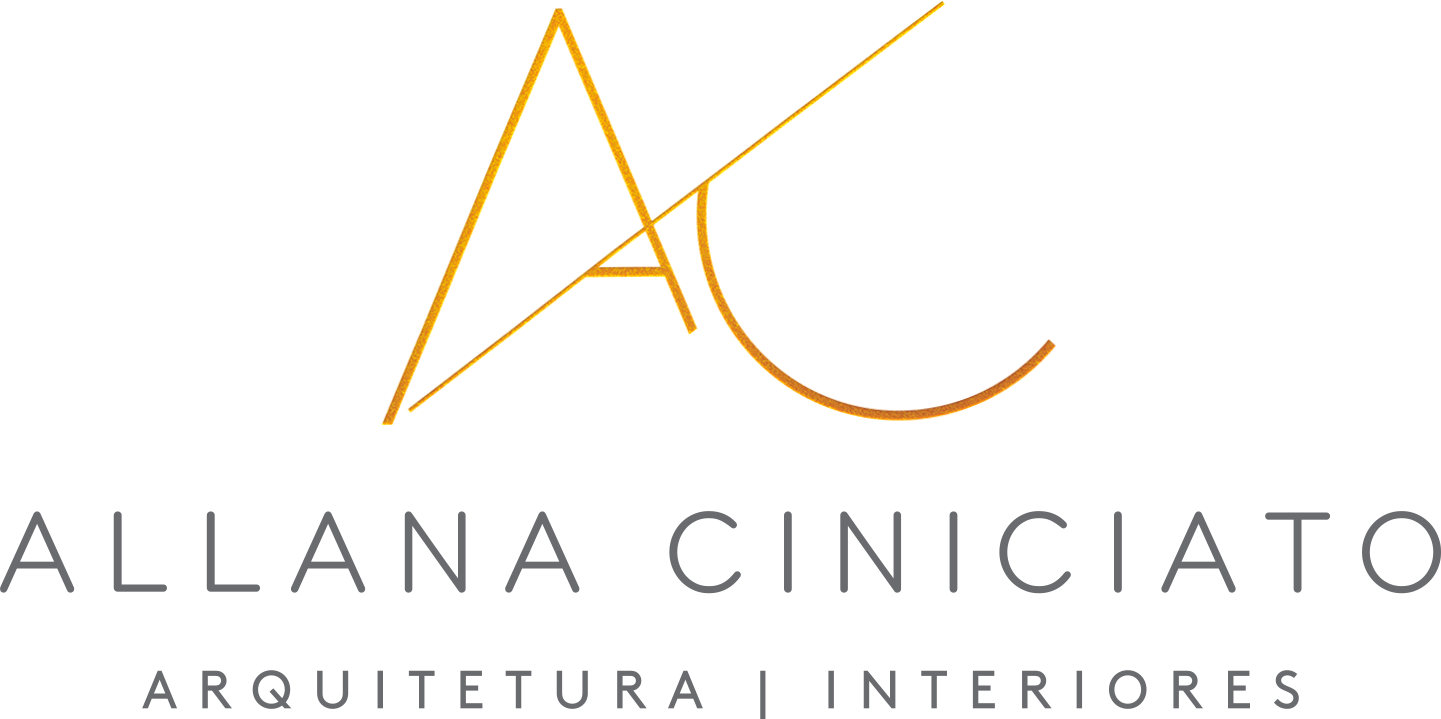 A logo for allana ciniciato arquitetura e interiores