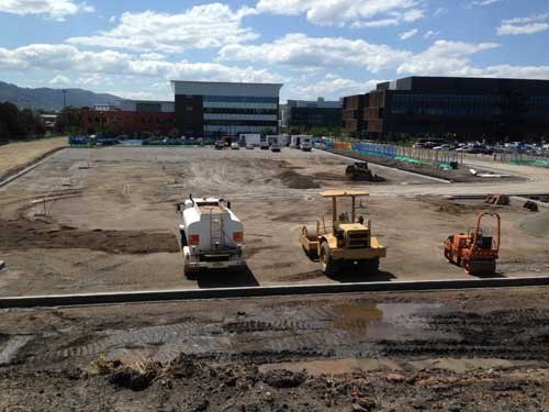 excavation vehicles on land