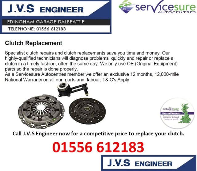 Specialist clutch repairs and replacements by JVS Engineer Dalbeattie