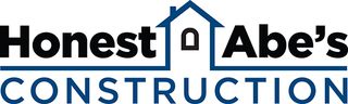 Honest Abe’s Construction logo in black and blue with a house icon above the text