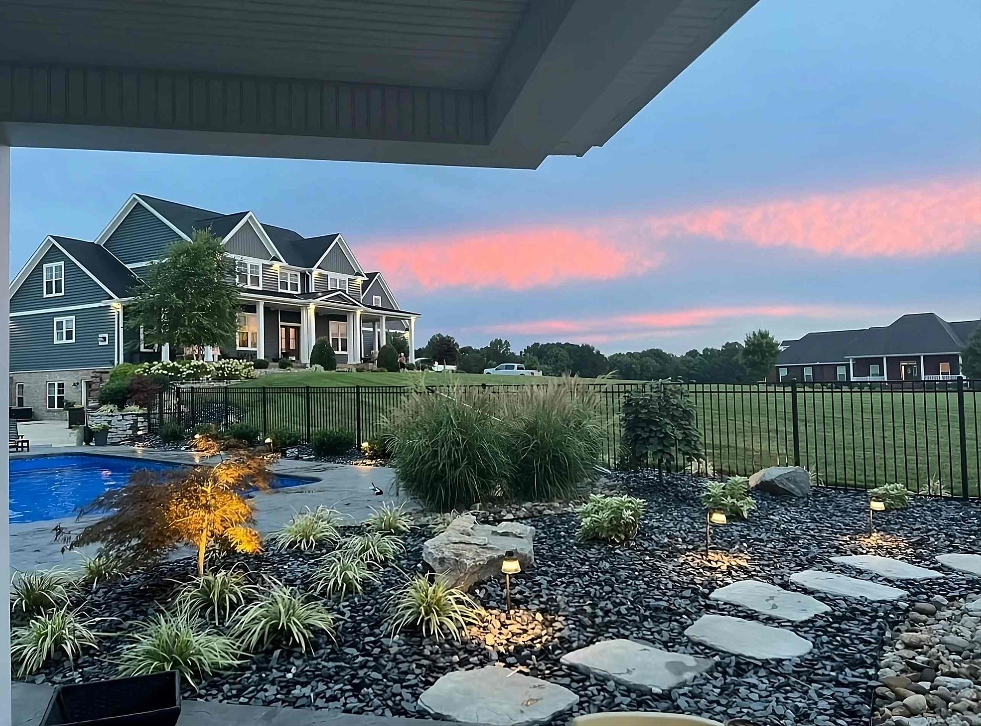 A well-designed outdoor living space near Campbellsville, Kentucky (KY)