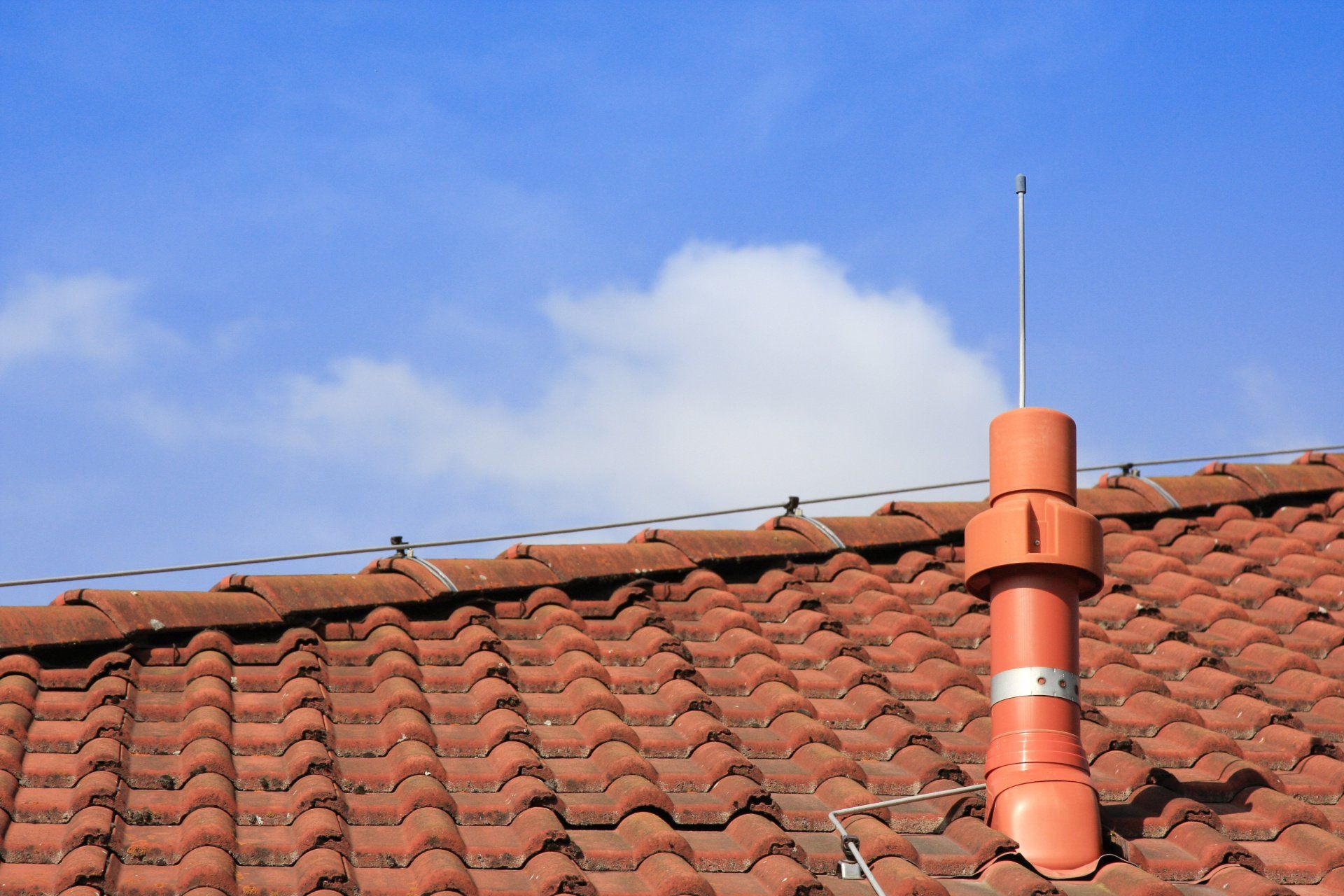 Hausdach mit Blitzschutz