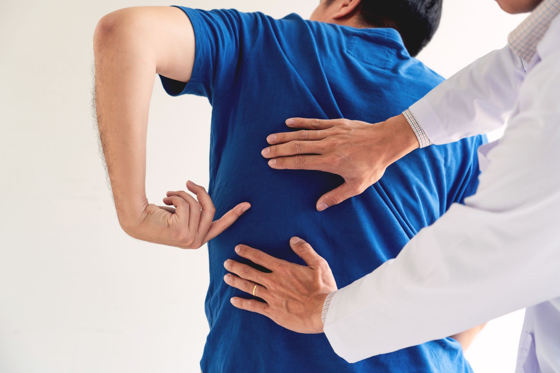 Man Pointing His back