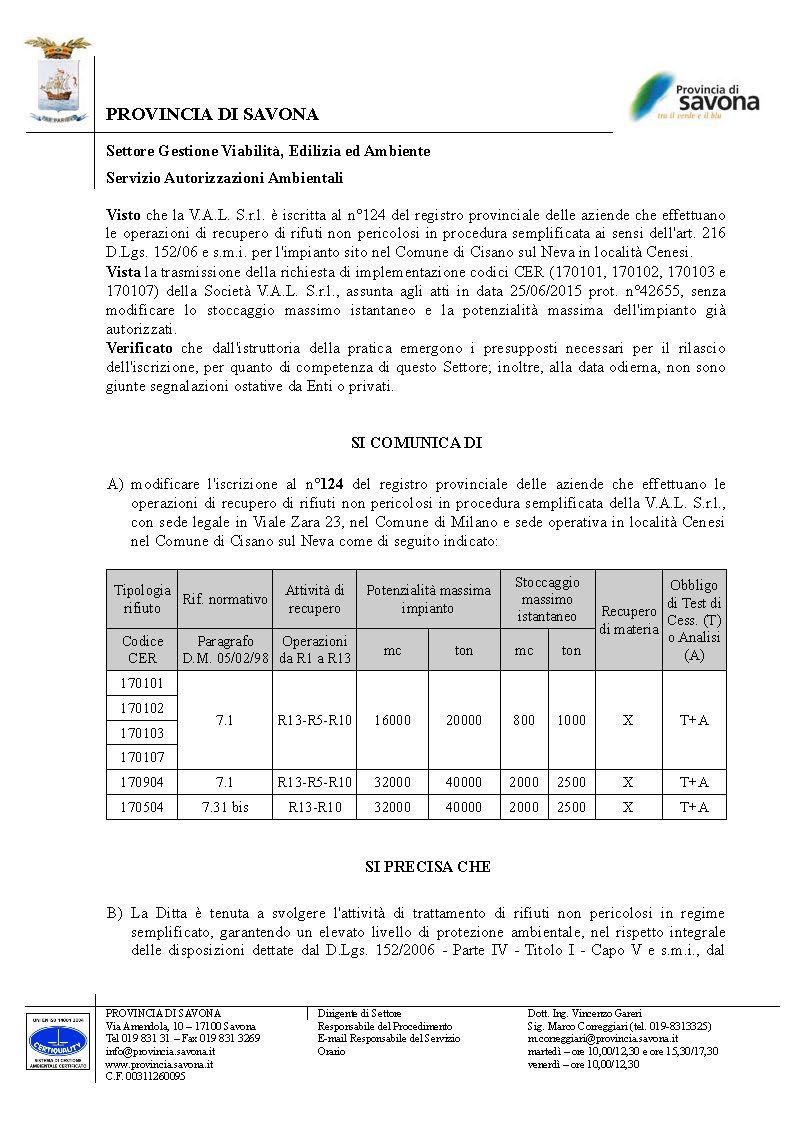 Autorizzazione ambientale Val