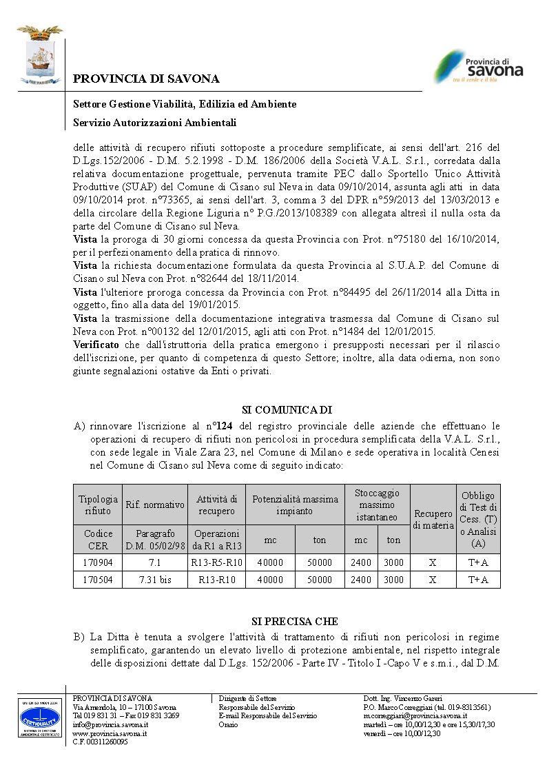 Autorizzazione ambientale Val