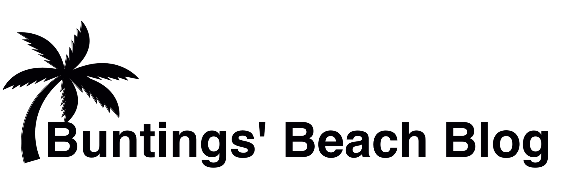 A black and white logo for bunting 's beach blog
