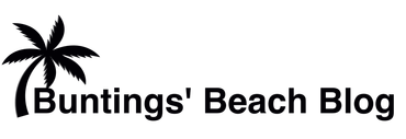 A black and white logo for bunting 's beach blog
