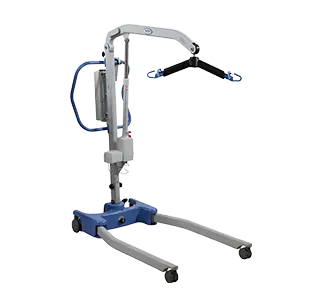 A Hoyer® advanced patient lift with a sling attachment; for assisting people with mobility.