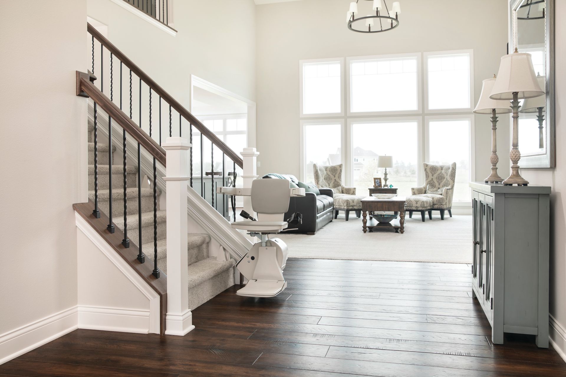 Bruno Elan SRE-5000 straight indoor stairlift installed by Altamira Ltd.