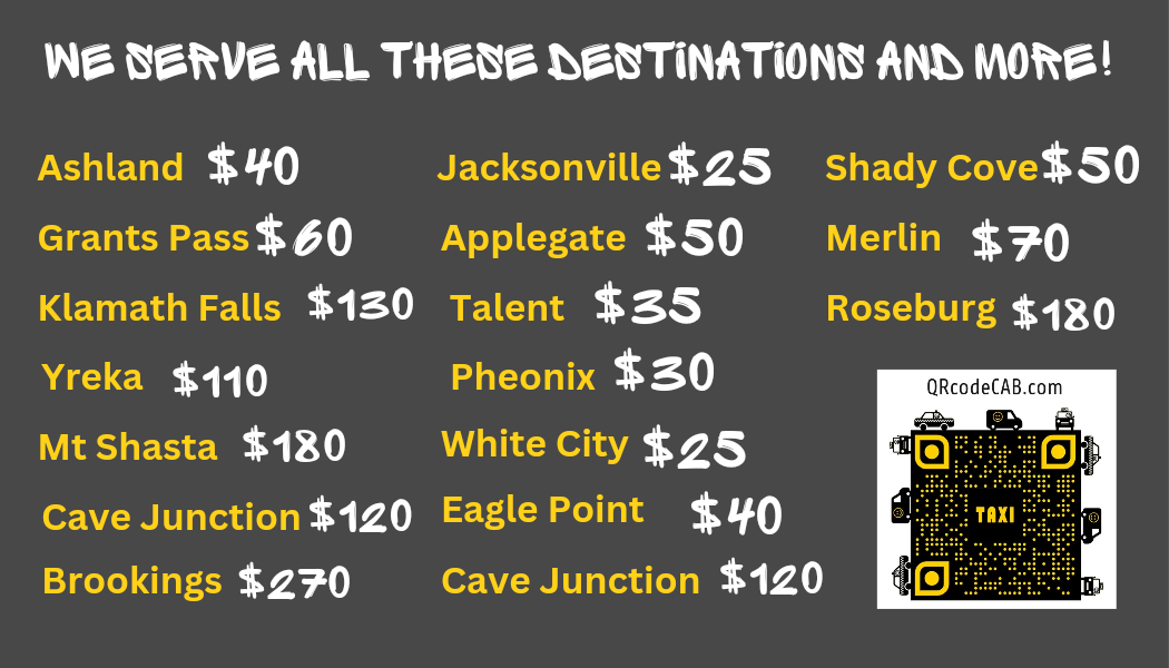 QR Code Cab Airport Shuttle Pricing Medford Airport