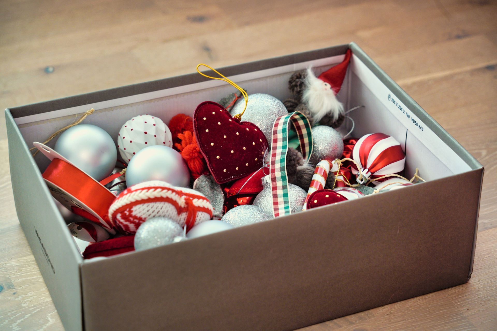 Seasonal items packed for storage in a storage unit