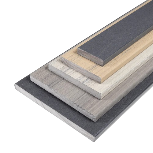 Pile of rectangular wood planks in varying colors.