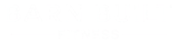 Barn Built Fitness gym logo in white