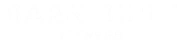 Barn Built Fitness gym logo in white