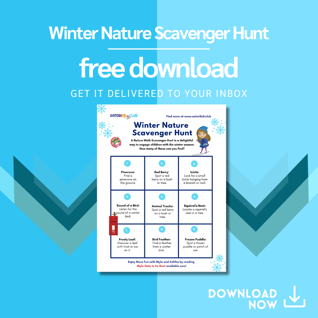 A free download of a winter nature scavenger hunt  Satori Kid Club Blog