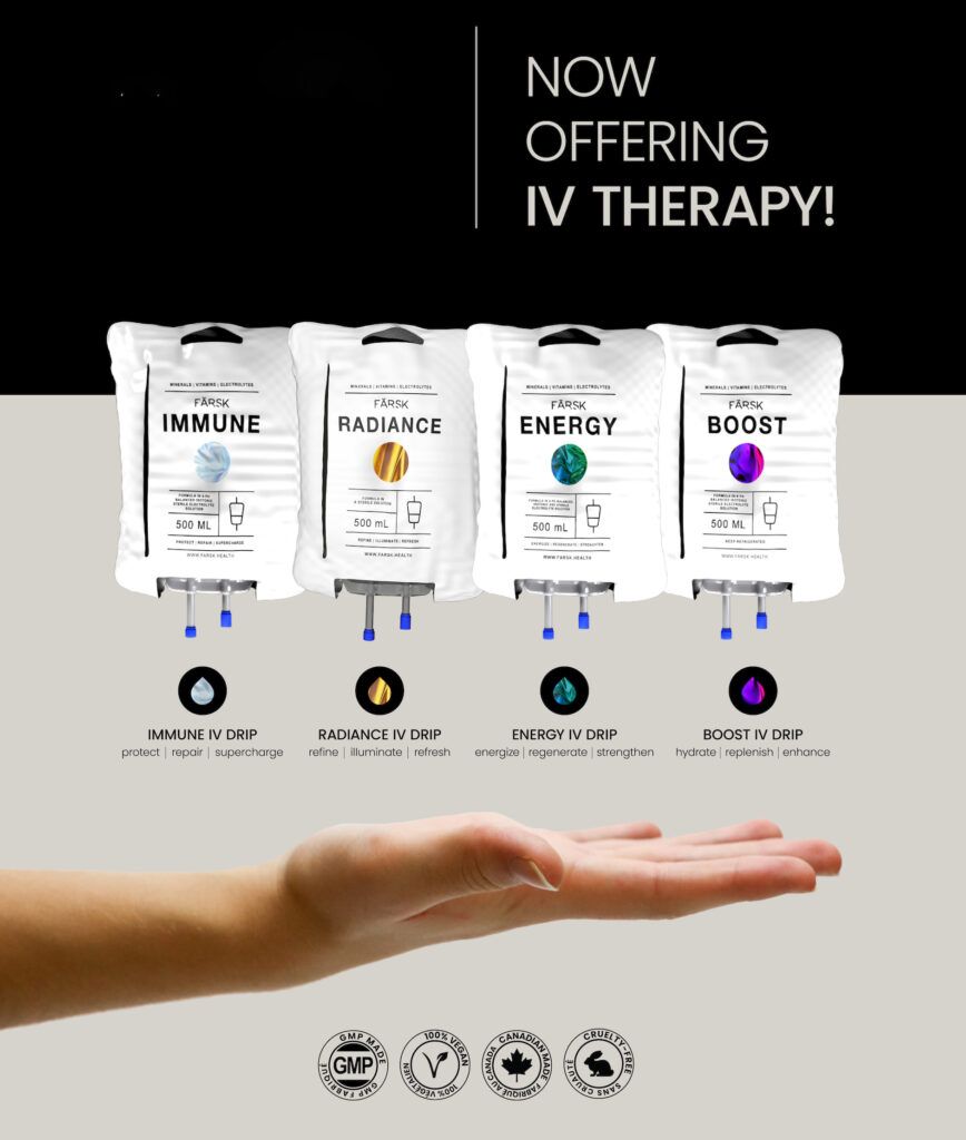 A person is holding a bag of iv therapy in their hand.