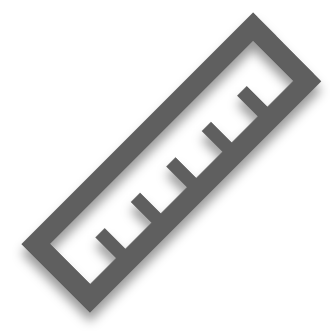 A ruler with a shadow on a white background