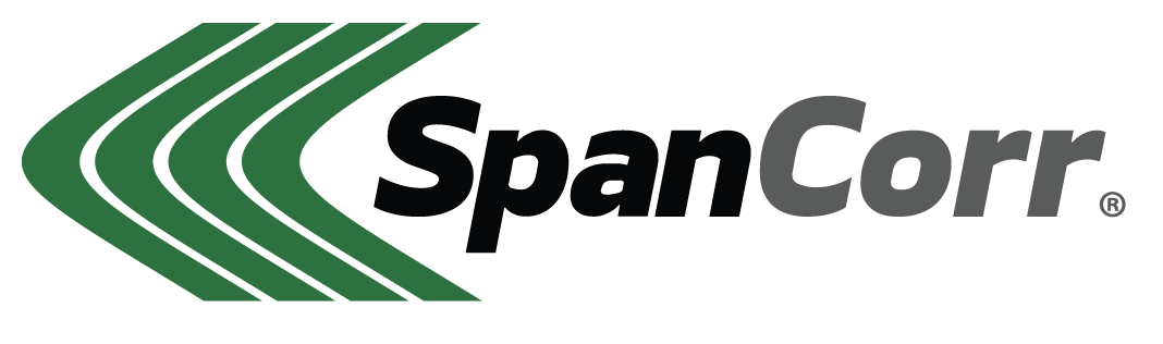 A green and black logo for spancorr.