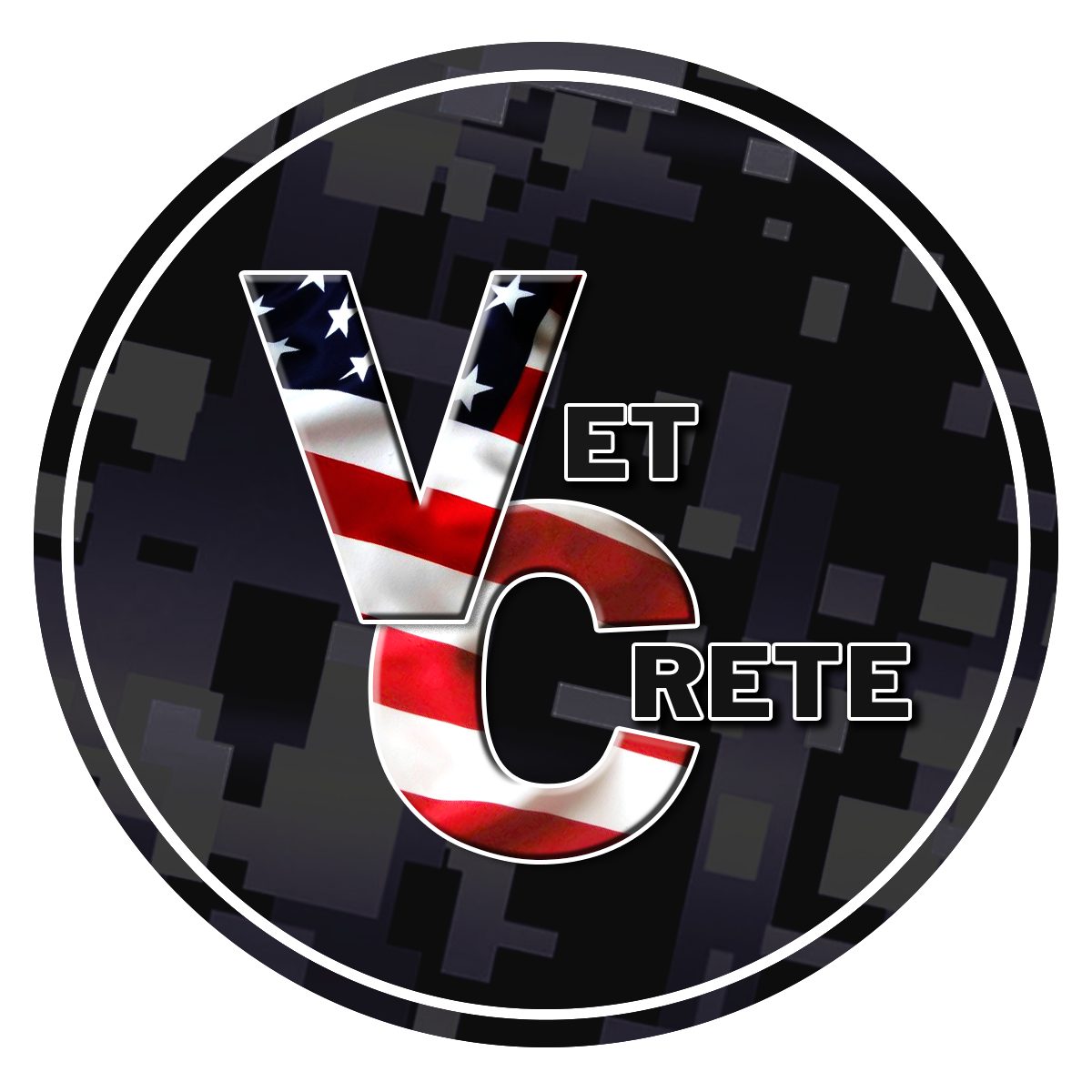 A logo for vet rete with an american flag on it