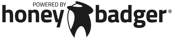 Et honninggrævling-logo, der er sort og hvidt