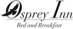 Logo for Osprey Inn Bed and Breakfast: a bird in flight within an "O", "Osprey Inn" text, and "Bed and Breakfast" below.