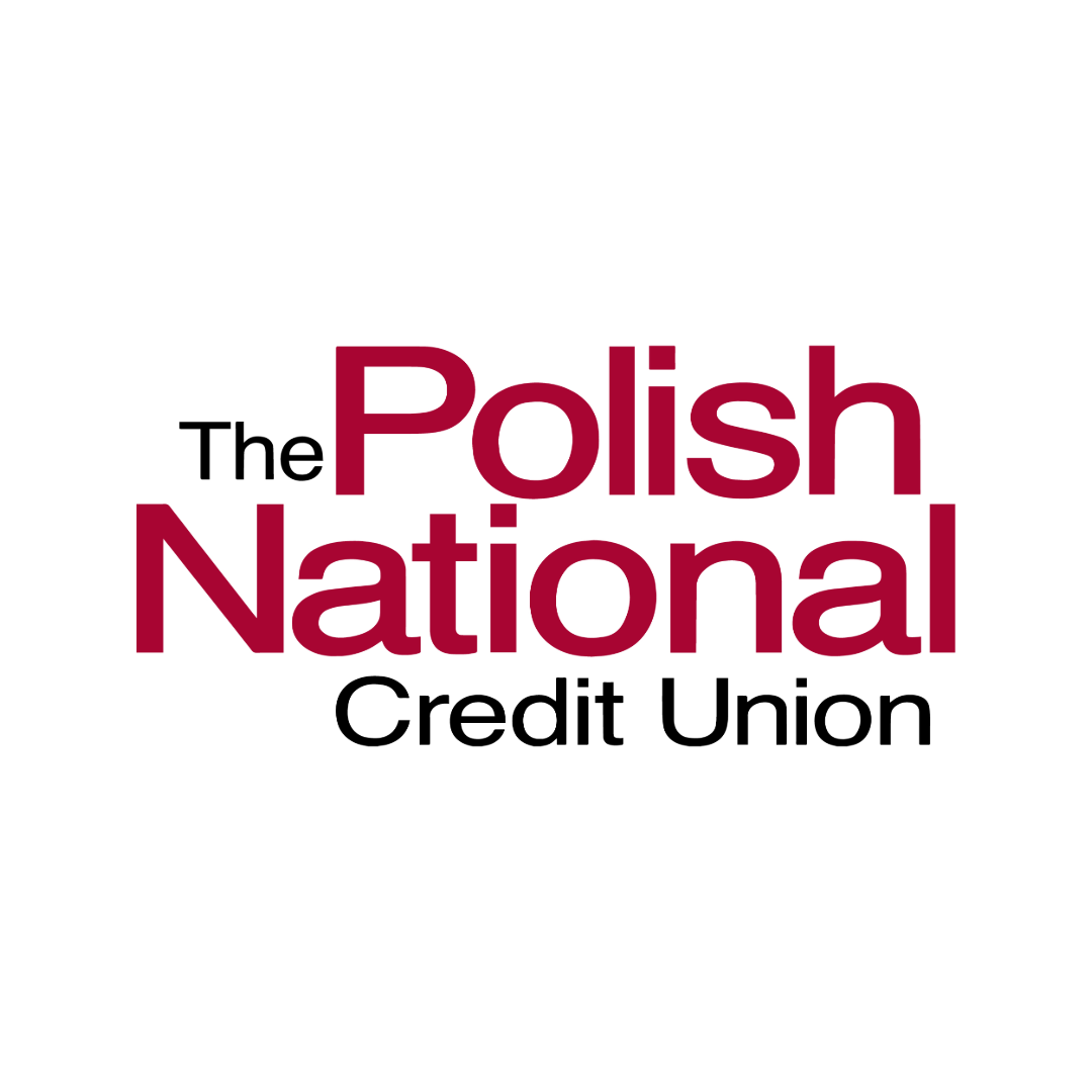 The Polish National Credit Union logo in maroon and black text.