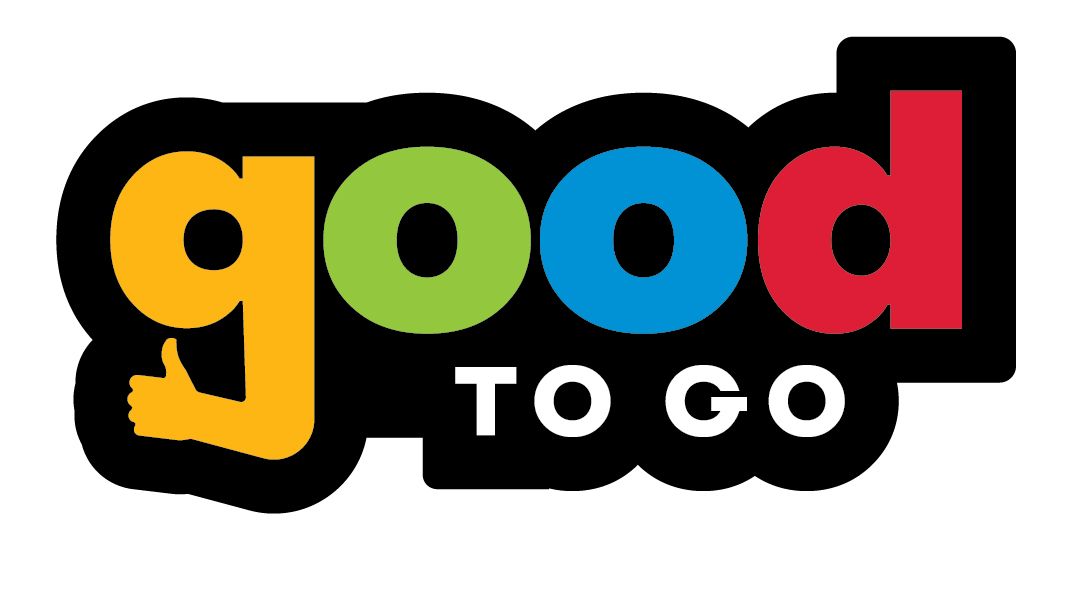 A colorful logo for Good to Go on a white background