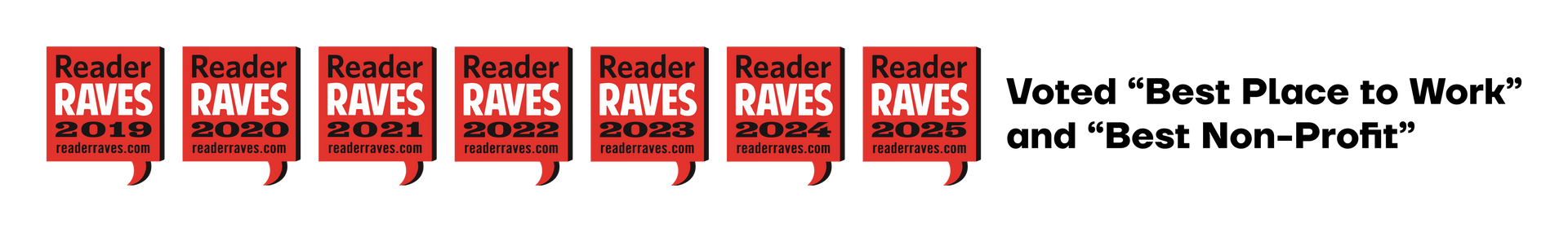 Picture that reads Reader Raves winners of