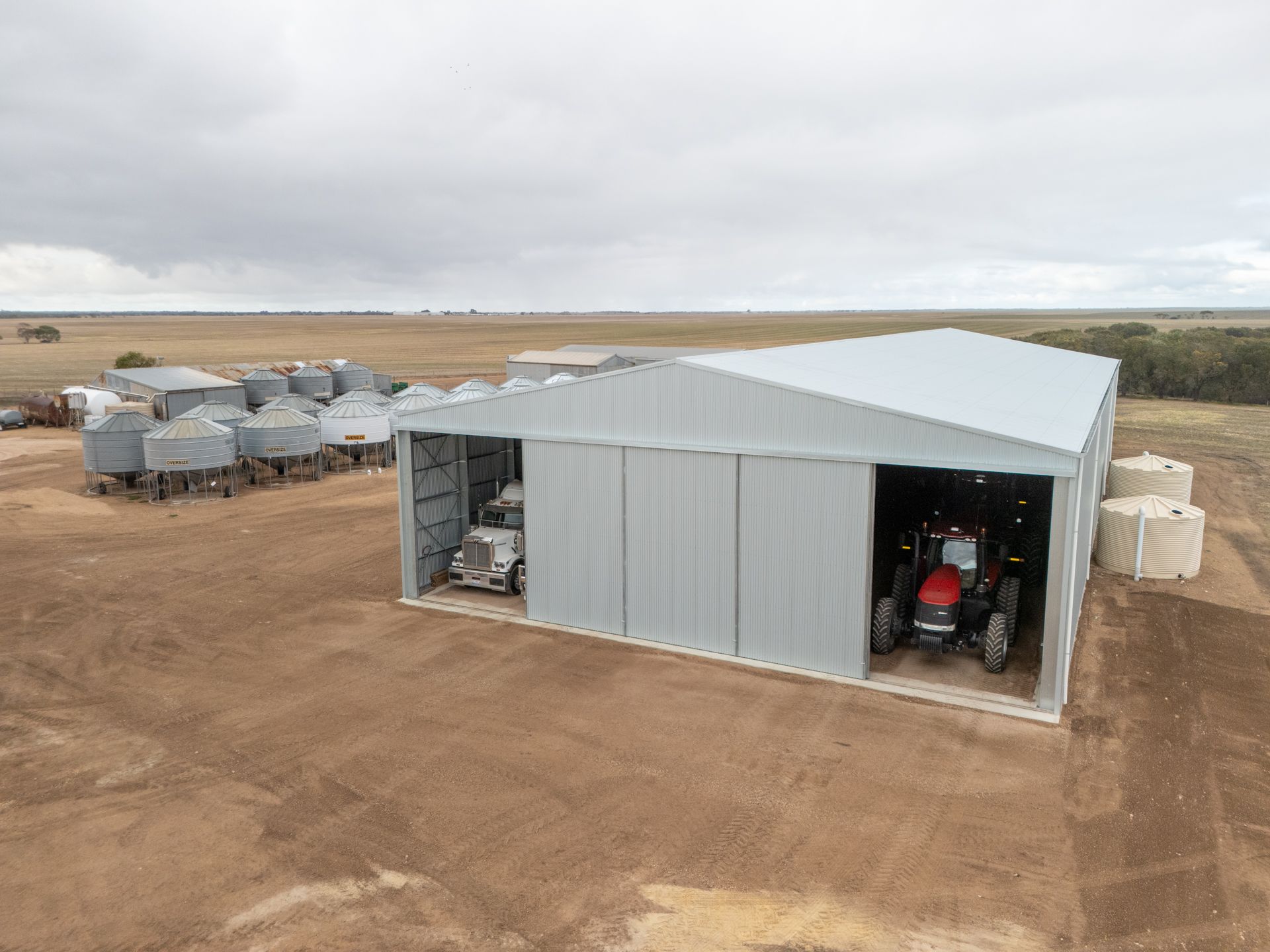 shed with sliding doors