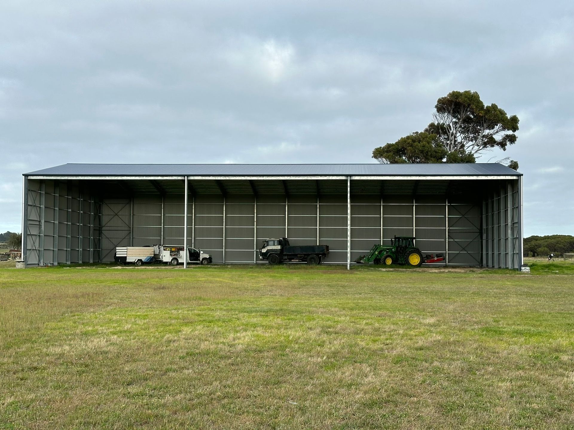 Shed for farm equipment