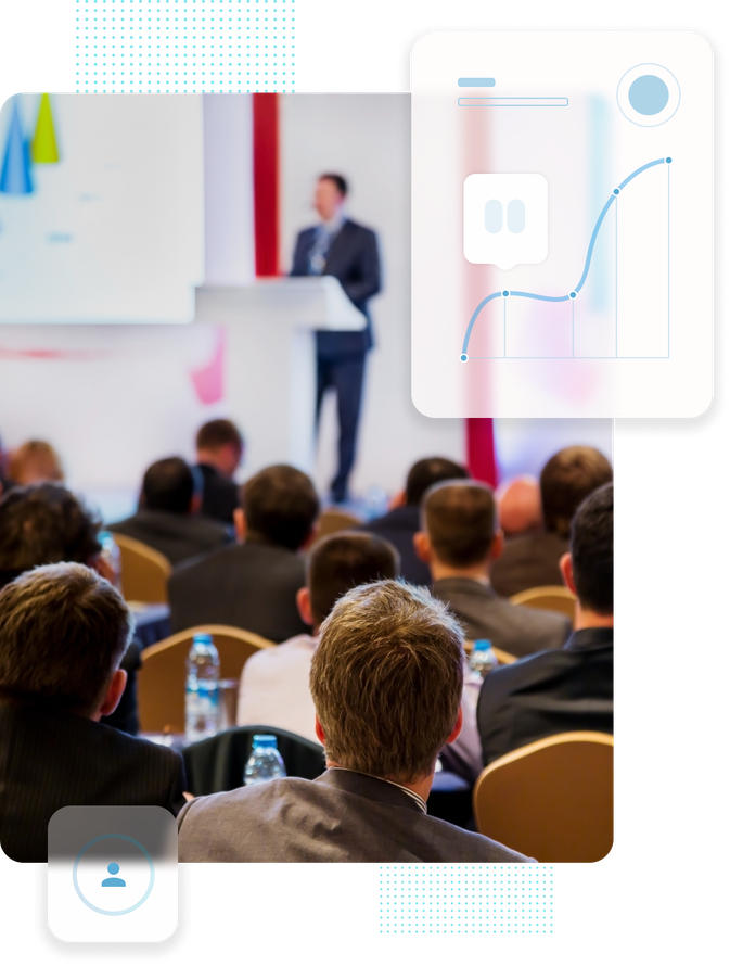 Sprecher auf einer Konferenz
