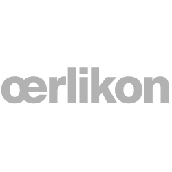 A black and white logo for oerlikon on a white background