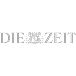 The logo for die zeit is gray and has a coat of arms on it.