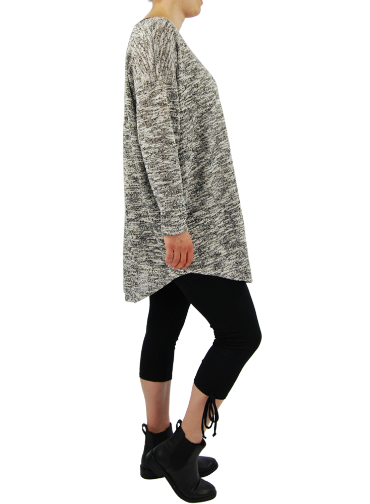 Trui zwart wit gemeleerd