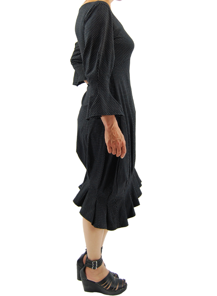 Jurk plooien 3/4 mouw