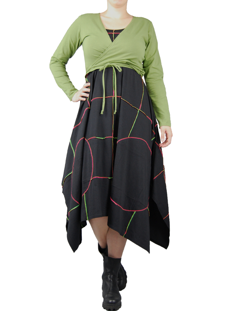 Jurk gekleurde stiksels