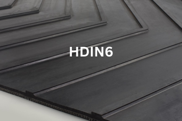 Heavy Duty Incline conveyor belt labeled HDIN6 with description of 3-Ply 330 PIW 3/16 Multi-Chev MOR X 1/16 Bottom Cover
