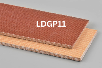 Light Duty General Purpose conveyor belt labeled LDGP1 with description of 3-Ply Brown Nitrile FBS
