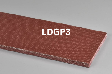 Light Duty General Purpose conveyor belt labeled LDGP3 with description of 7-Ply Brown Nitrile FBS
