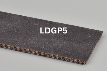 Light Duty General Purpose conveyor belt labeled LDGP5 with description of 4-Ply Poly 180 PIW Black Heavy Duty Nitrile FBS
