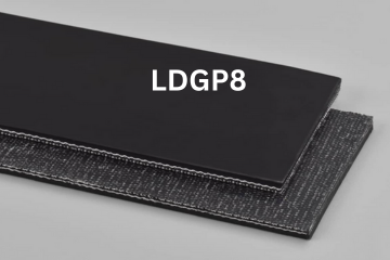Black industrial belt labeled LDGP8.