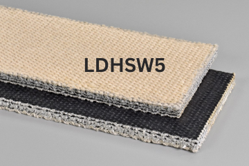 Light Duty Hot Stock & Water conveyor belt labeled LDHSW5 with description of 4-Ply Hot Stock & Water
