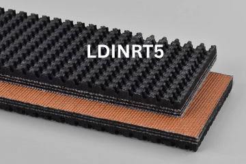 Two black roughtop belts, one on top of the other, revealing tan underside. Text 