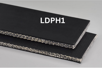 Light Duty Package Handling conveyor belt labeled LDPH1 with description of 3-Ply CP30 Black 1/16 X FS
