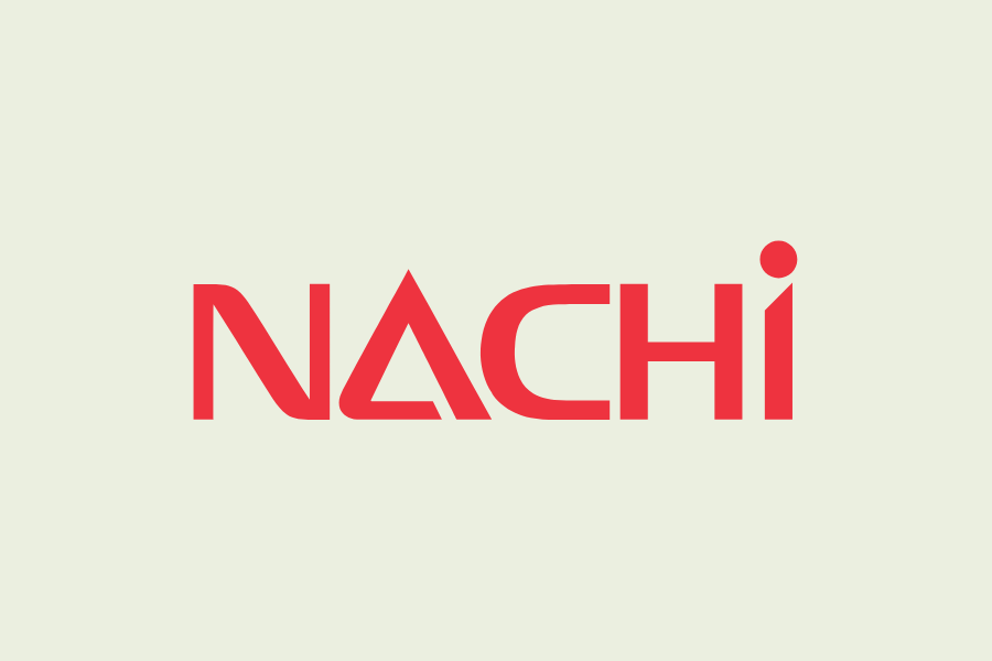 Red NACHI logo on a light beige background