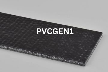 Black rectangular PVCGEN1 conveyor belt sample with textured surface